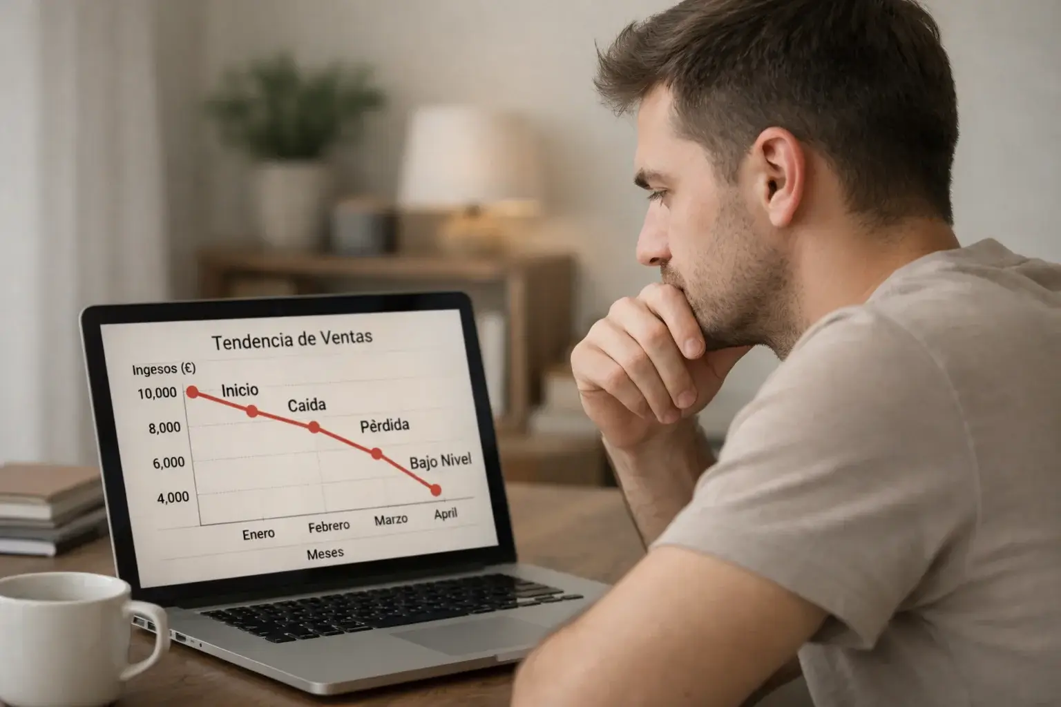 Persona frustrada frente a pantalla mostrando errores comunes en gesti&oacute;n de bankroll